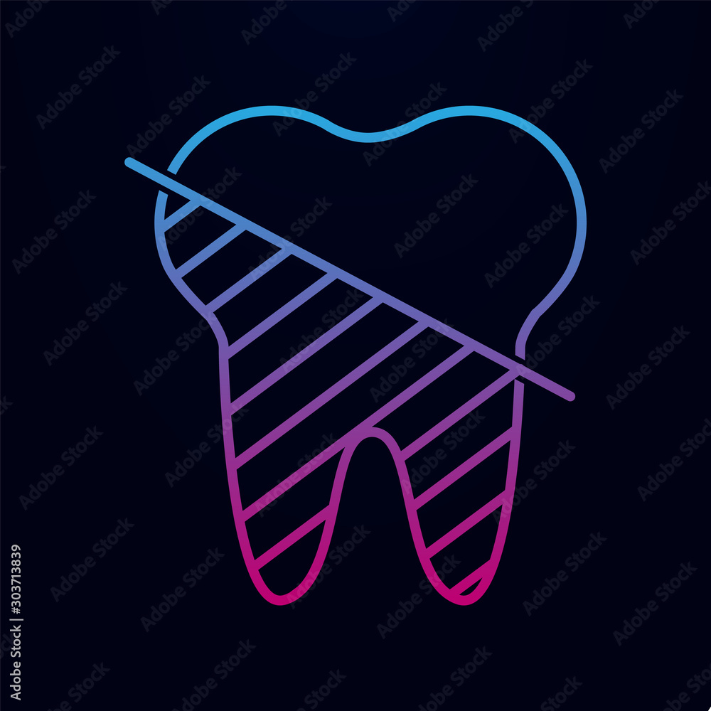 Aufkleber tooth in thin line stylenolan icon. simple thin line, outline vector of dantist icons for ui and ux,