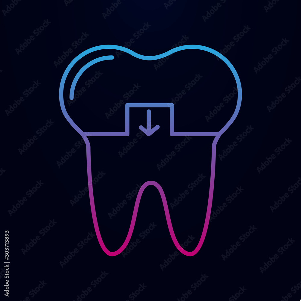 Poster crowned tooth nolan icon. simple thin line, outline vector of dantist icons for ui and ux, website o