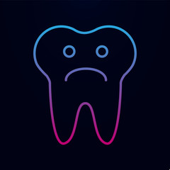 Tooth sad face nolan icon. Simple thin line, outline vector of dantist icons for ui and ux, website or mobile application
