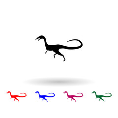 Compsognathus multi color icon. Simple glyph, flat vector of dinosaur icons for ui and ux, website or mobile application