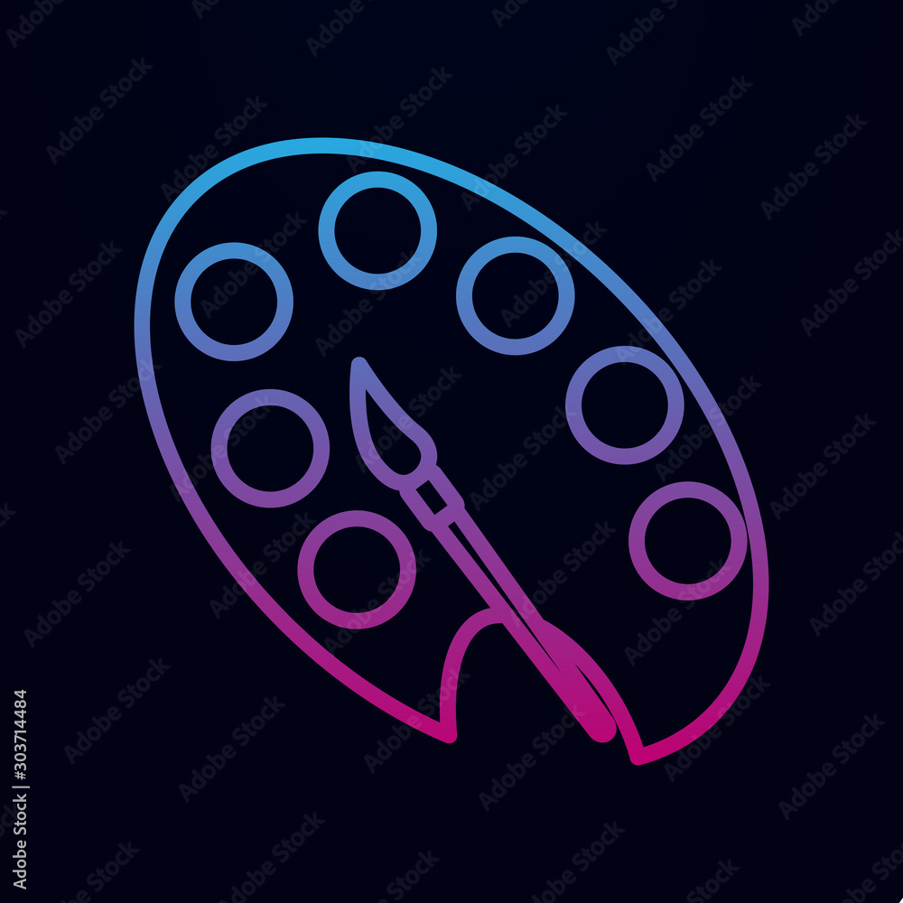 Poster paint brush with palette nolan icon. simple thin line, outline vector of education icons for ui and 