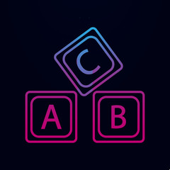 Letter a b c logo alphabet nolan icon. Simple thin line, outline vector of education icons for ui and ux, website or mobile application