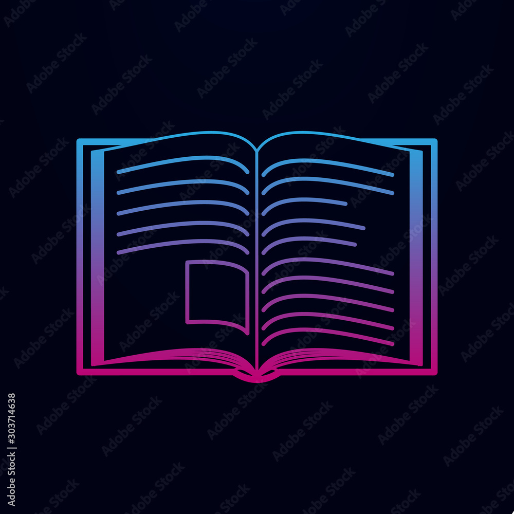 Poster open book nolan icon. simple thin line, outline vector of education icons for ui and ux, website or 