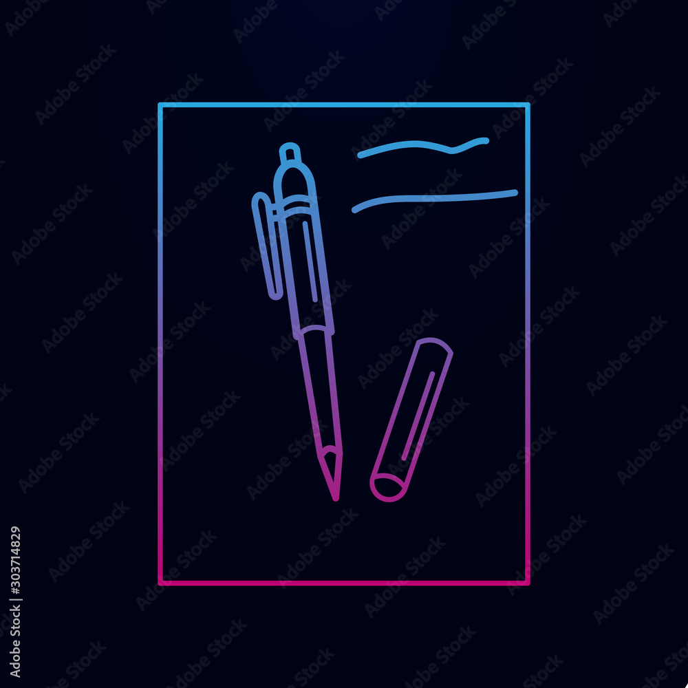Poster paper and pen nolan icon. simple thin line, outline vector of education icons for ui and ux, website