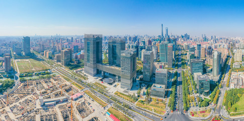 Naklejka na ściany i meble City Skyline of Pudong New Area, Shanghai, China