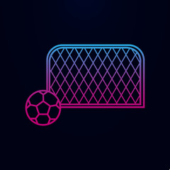 Soccer goal with ball nolan icon. Simple thin line, outline vector of education icons for ui and ux, website or mobile application