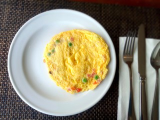 omelette with meat and vegetables