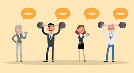 people exercise character vector design no7