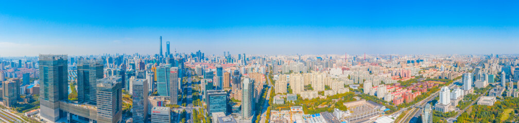 Fototapeta na wymiar City Skyline of Pudong New Area, Shanghai, China