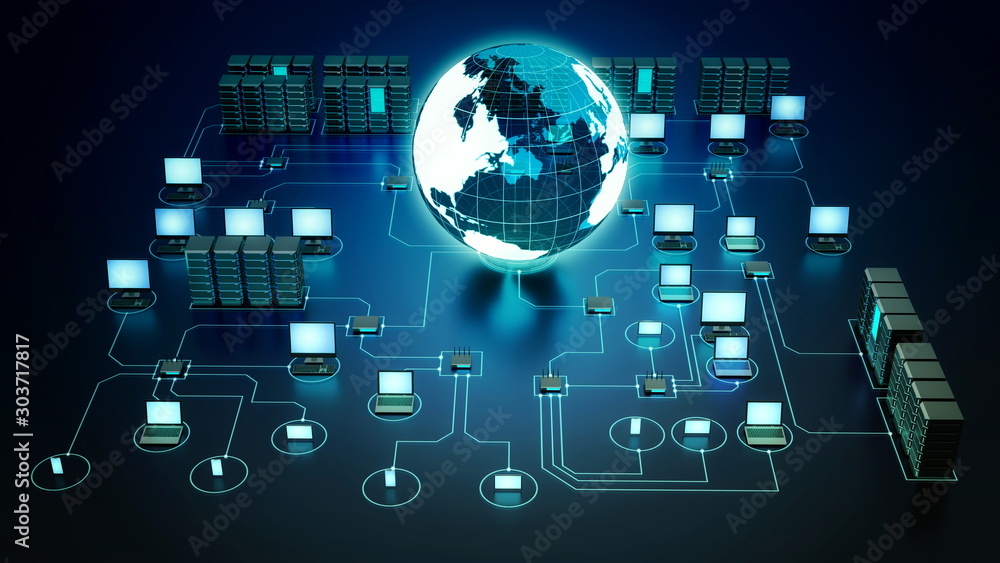 Poster internet computer network concept