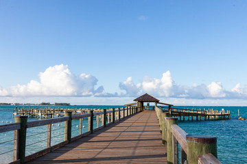 wooden bridge on the sea