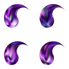 Set of gradient backgrounds with yin or yang.