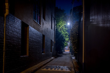 back alley at night