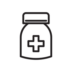 flat line medicine bottle icon. Logo element illustration. medicine bottle design. vector eps 10 . medicine bottle concept. Can be used in web and mobile . trendy simple style