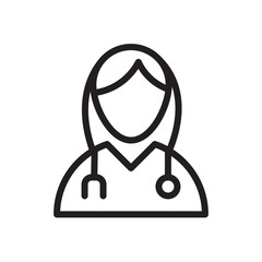 flat line doctor avatar icon. Logo element illustration. doctor avatar design. vector eps 10 . doctor avatar concept. Can be used in web and mobile . trendy simple style. thickness can be adjusted