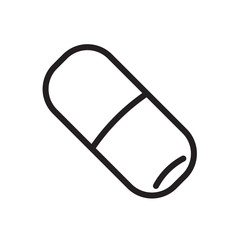 flat line capsule medical icon. Logo element illustration. capsule medical design. vector eps 10 . capsule medical concept. Can be used in web and mobile . trendy simple style. thickness can be adjust