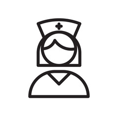 flat line nurse avatar icon. Logo element illustration. nurse avatar design. vector eps 10 . nurse avatar concept. Can be used in web and mobile . trendy simple style. thickness can be adjusted