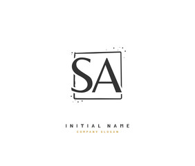 S A SA Beauty vector initial logo, handwriting logo of initial signature, wedding, fashion, jewerly, boutique, floral and botanical with creative template for any company or business.