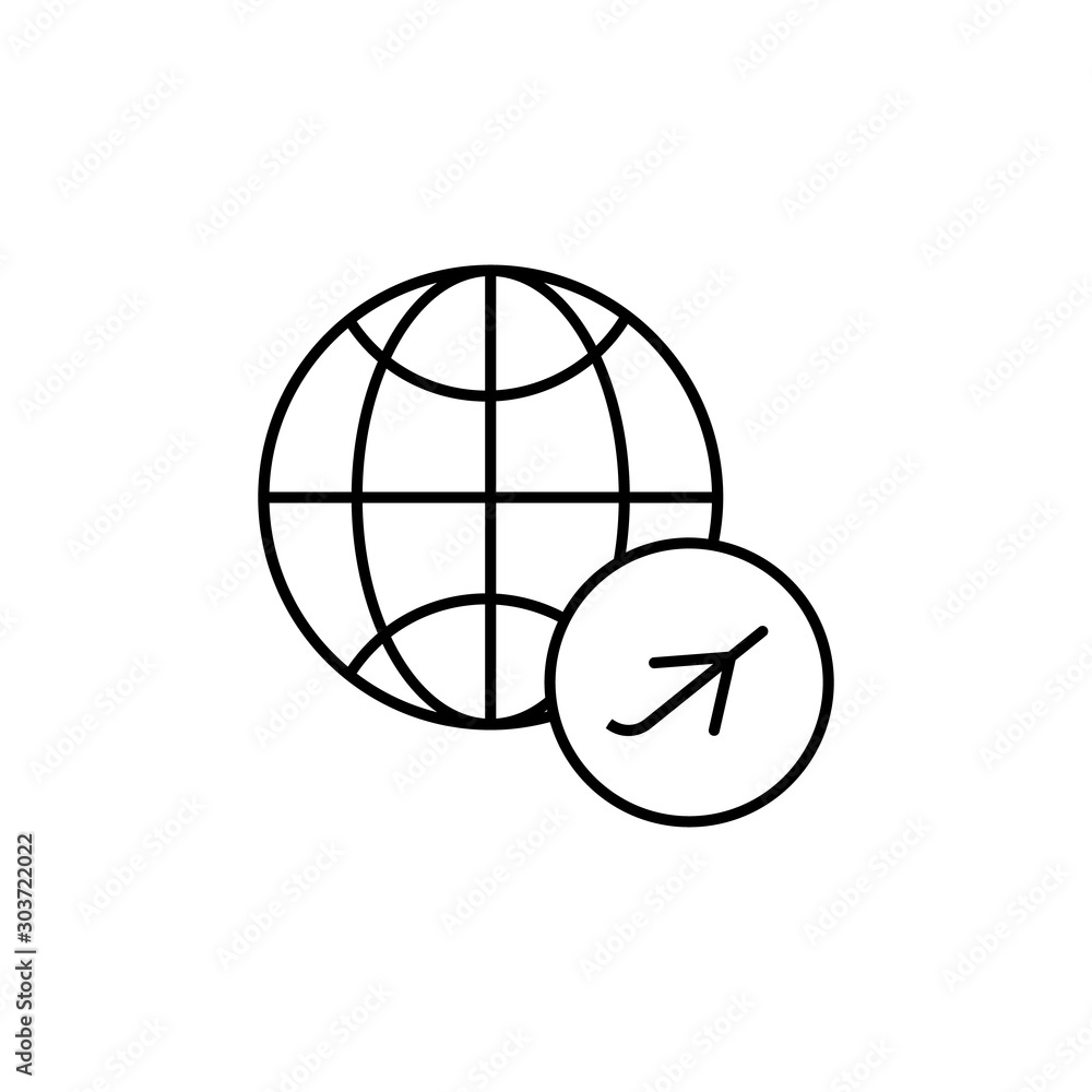 Aufkleber airplane icon. simple line, outline vector of globe icons for ui and ux, website or mobile applicati