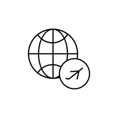 Airplane icon. Simple line, outline vector of globe icons for ui and ux, website or mobile application