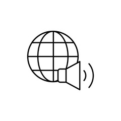 Sound, megaphone icon. Simple line, outline vector of globe icons for ui and ux, website or mobile application