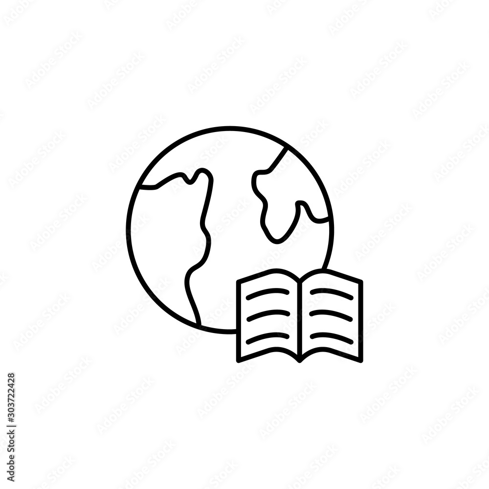 Poster book icon. simple line, outline vector of globe icons for ui and ux, website or mobile application