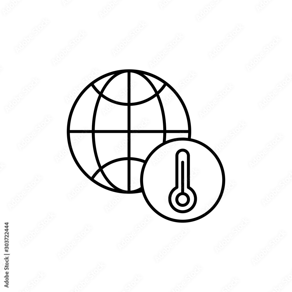 Aufkleber thermometry, globe icon. simple line, outline vector of globe icons for ui and ux, website or mobile