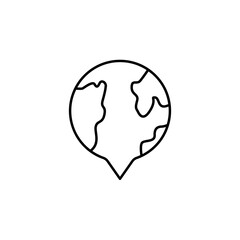 Location icon. Simple line, outline vector of globe icons for ui and ux, website or mobile application