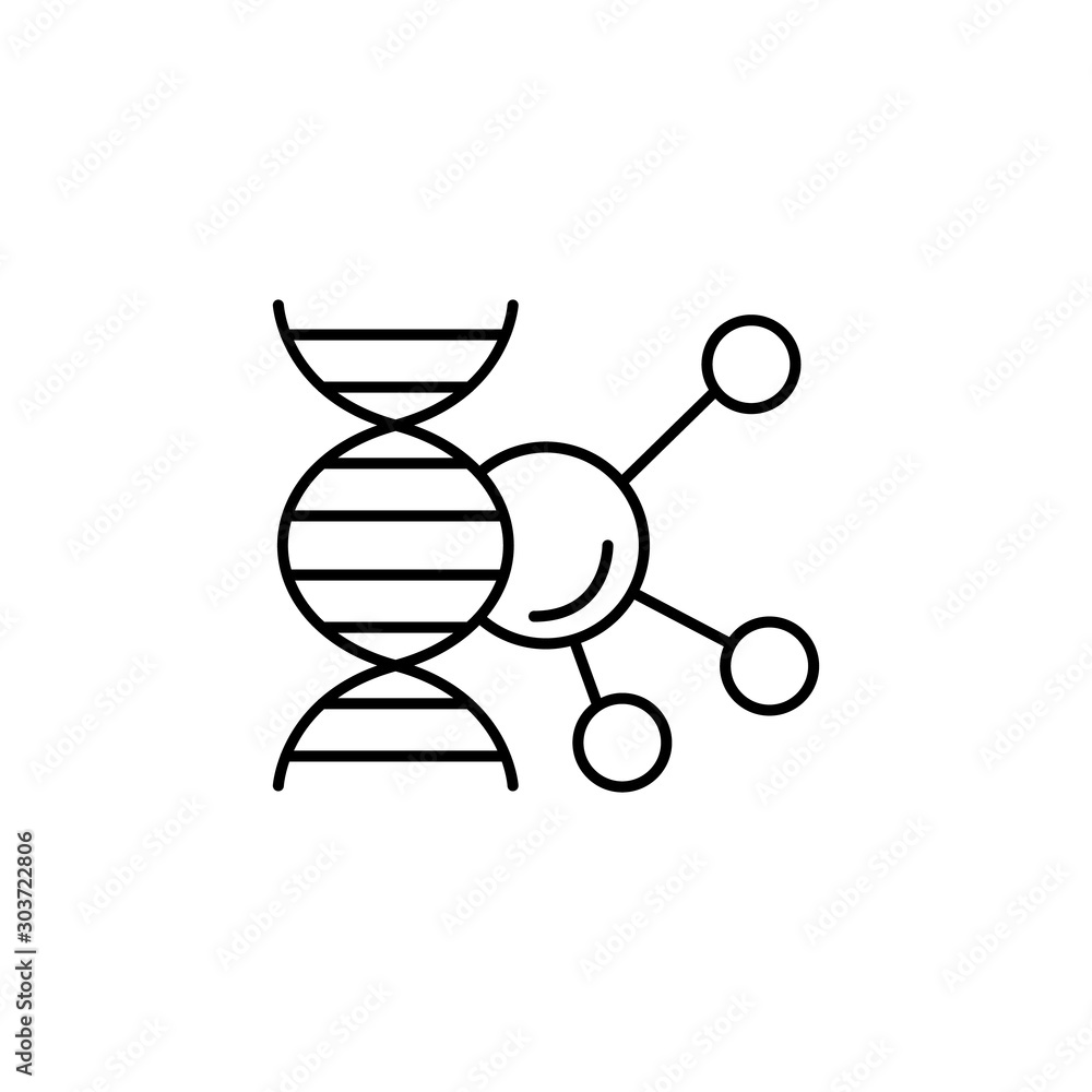 Aufkleber dna, atom icon. simple line, outline vector of gene modification icons for ui and ux, website or mob