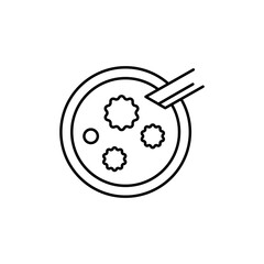 petri dish, bacterium icon. Simple line, outline vector of gene modification icons for ui and ux, website or mobile application