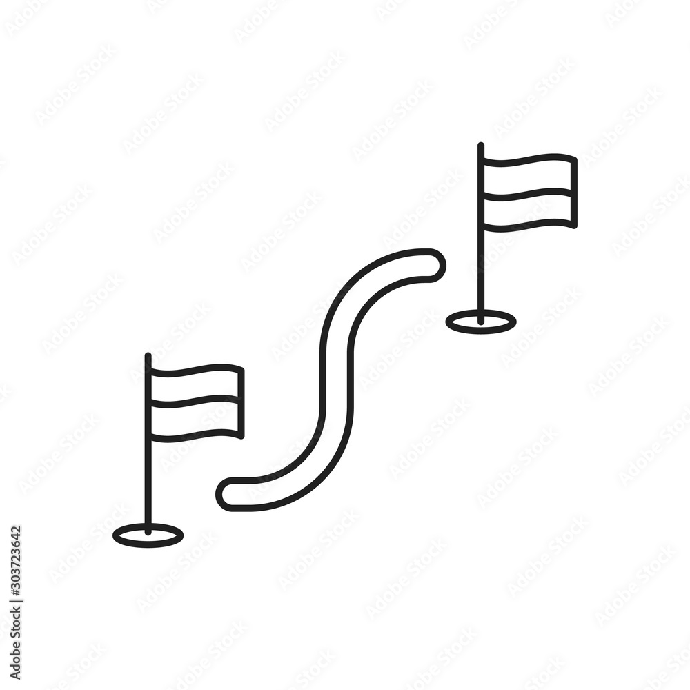 Poster direction pin pencil icon. simple line, outline vector of navigation icons for ui and ux, website or