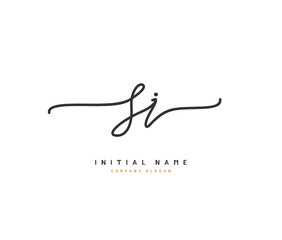 S I SI Beauty vector initial logo, handwriting logo of initial signature, wedding, fashion, jewerly, boutique, floral and botanical with creative template for any company or business.