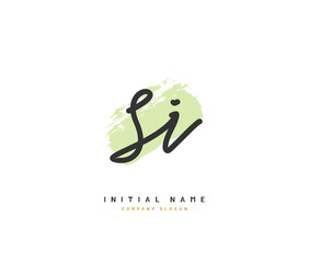 S I SI Beauty vector initial logo, handwriting logo of initial signature, wedding, fashion, jewerly, boutique, floral and botanical with creative template for any company or business.