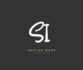 S I SI Beauty vector initial logo, handwriting logo of initial signature, wedding, fashion, jewerly, boutique, floral and botanical with creative template for any company or business.