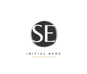 S E SE Beauty vector initial logo, handwriting logo of initial signature, wedding, fashion, jewerly, boutique, floral and botanical with creative template for any company or business.