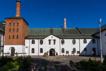 Fototapeta premium Zwierzyniec/Poland - May 24, 2018: Zwierzyniec Poland, the old Brewery building. Brick, manufacture.