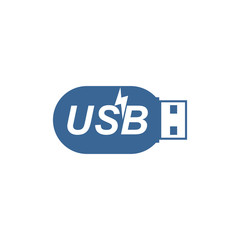 USB Flash Drive Icon Vector Logo Template Illustration
