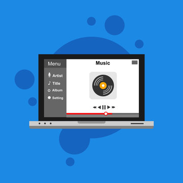 Music design. Online concept. Media illustration
