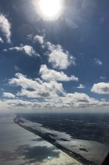 Fototapeta na wymiar Coast of Florida on a Plane