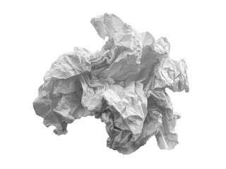 Crumpled paper ball isolated on white background. Crumpled paper texture. White crumpled paper...