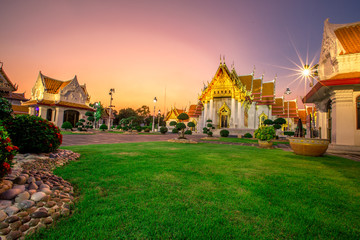 Background of an important tourist attraction in Thailand, Landmark in Bangkok (Wat Benchamabophit...