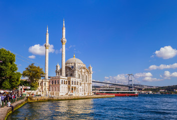 Fototapeta na wymiar Istanbul, Ortakoy / Turkey - Ortakoy Mosque in Besiktas istanbul