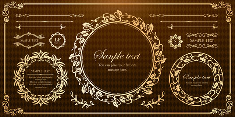 装飾デザイン　美しい額　フレームデザイン　テンプレート　アンティーク　ビンテージ　ラグジュアリー