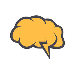 Connected Dot Line Brain Logo Template