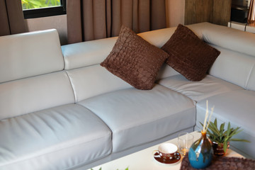 leather sofa furniture inside home living room
