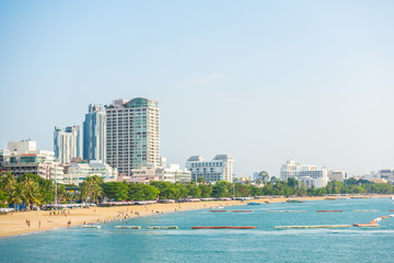 Pattaya Chonburi Thailand - 25 October 2019 Beautiful pattaya city with sea beach ocean in Chonburi...