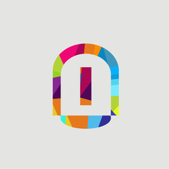 the colourful letter I font style logo design rainbow with white background