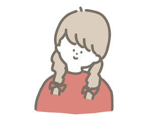 レトロな女の子　バストアップ