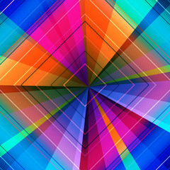 Radiating, converging lines, rays multi color background. Star burst, sunburst abstract backdrop