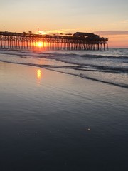 Fototapeta premium old pier at sunset